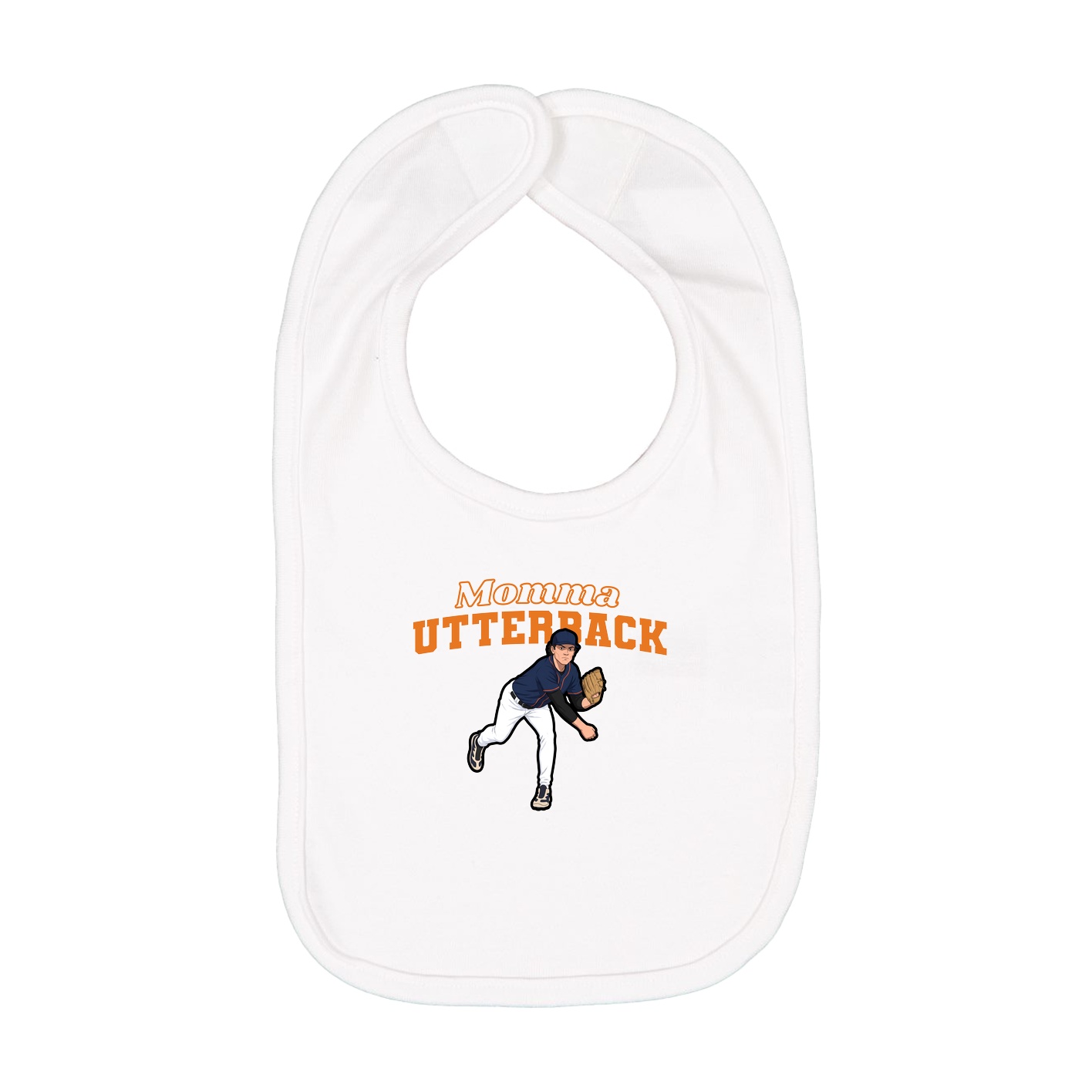 Infant Bib — Mothers Day Block in White
