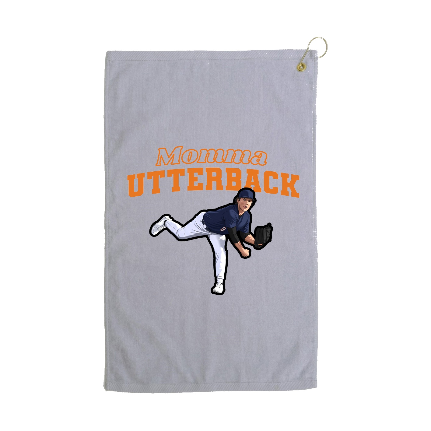 Golf Towel — Mothers Day Block in Grey