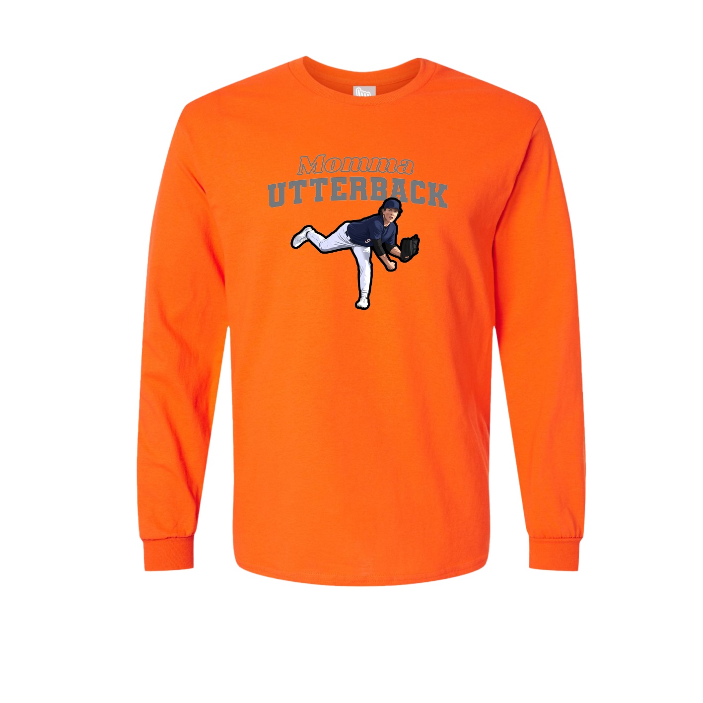 Long Sleeve Tee — Mothers Day Block in Orange