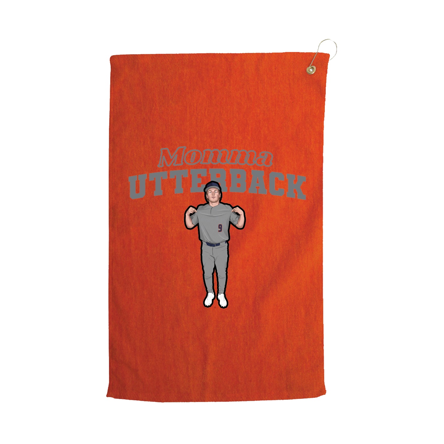 Golf Towel — Mothers Day Block in Orange