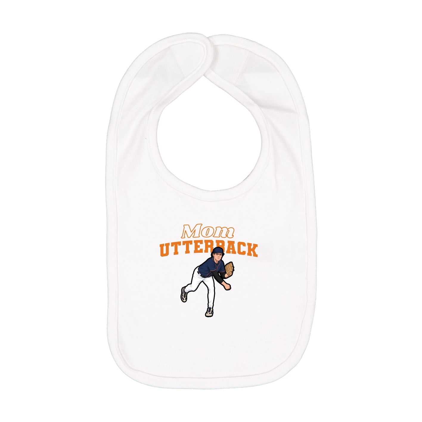 Infant Bib — Mothers Day Block in White