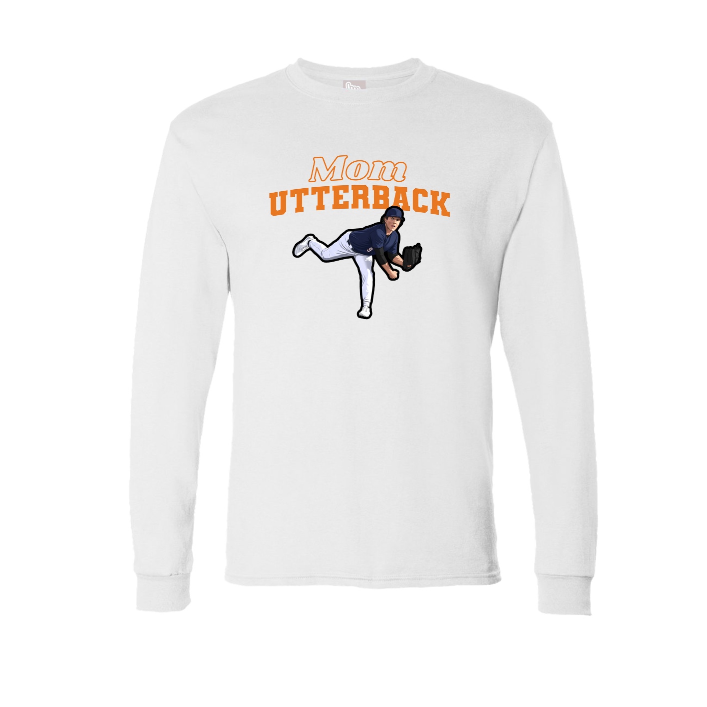 Long Sleeve Tee — Mothers Day Block in White