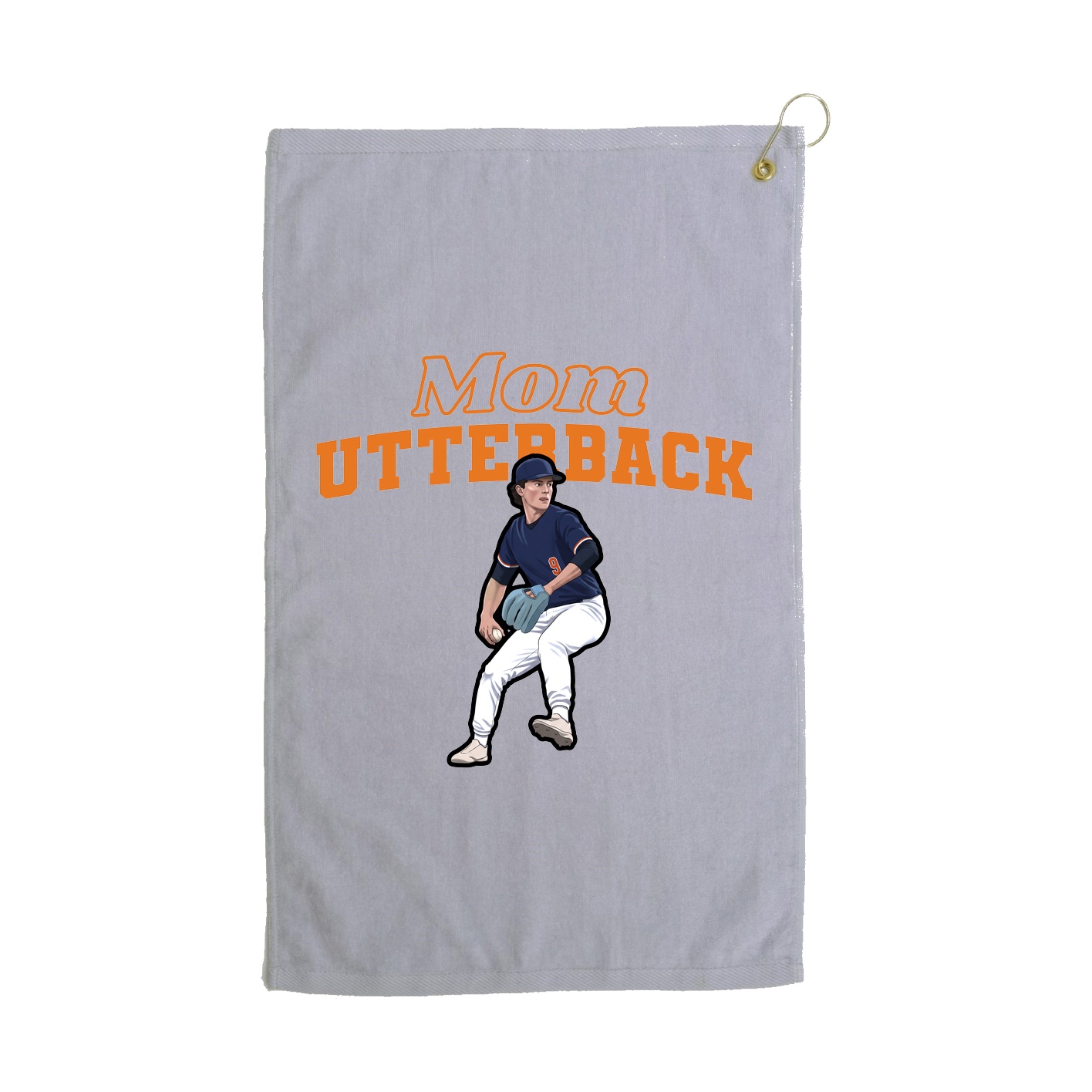 Golf Towel — Mothers Day Block in Grey