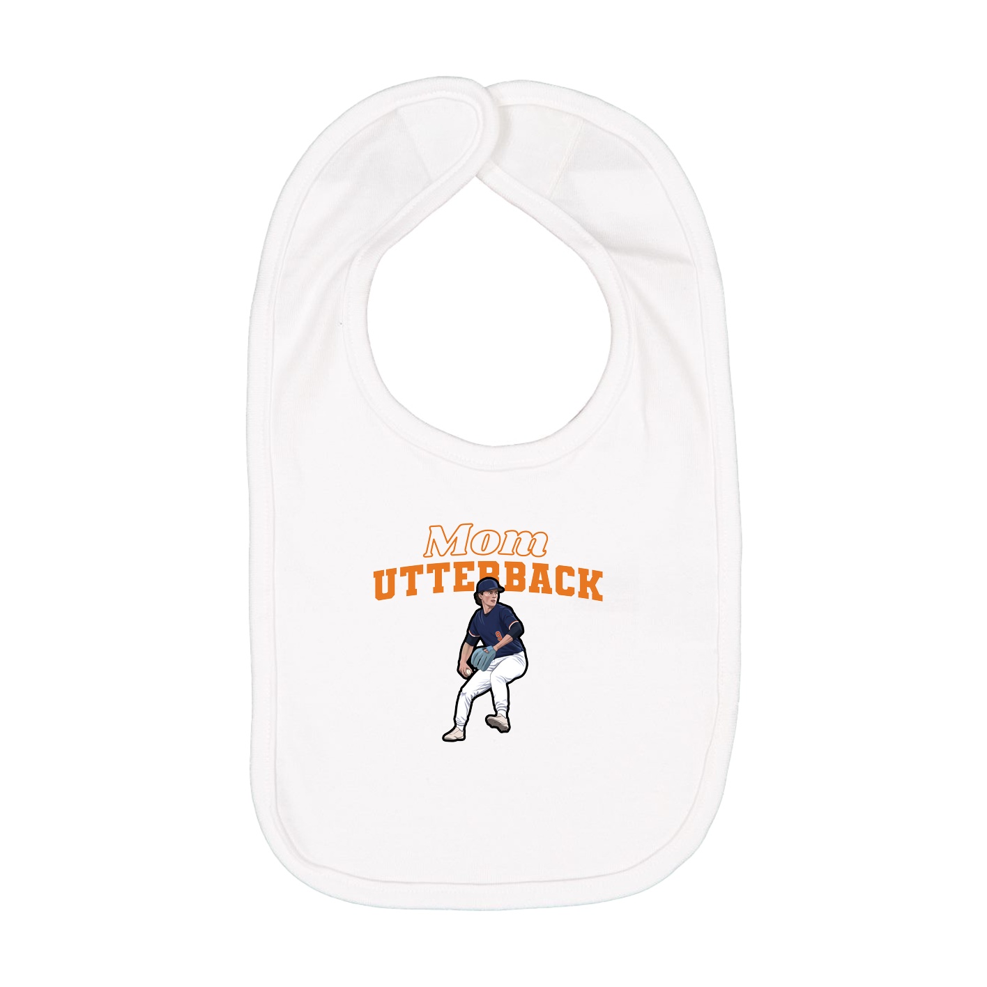 Infant Bib — Mothers Day Block in White