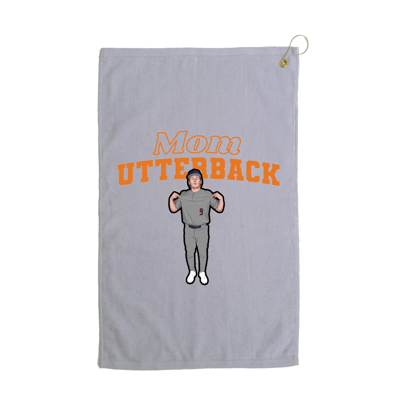 Golf Towel — Mothers Day Block in Grey