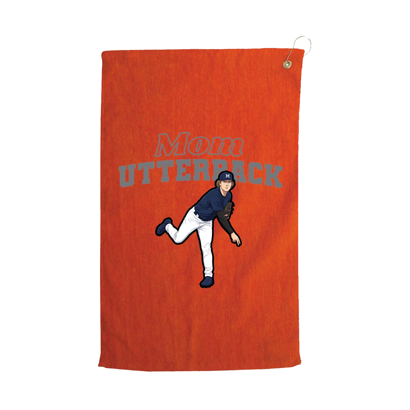 Golf Towel — Mothers Day Block in Orange
