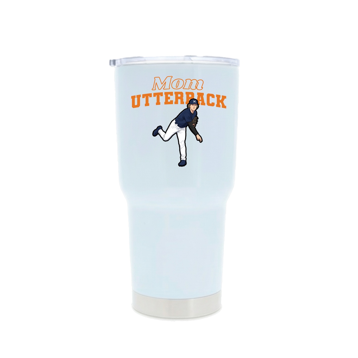 30oz Stainless Steel Tumbler — Mothers Day Block in White