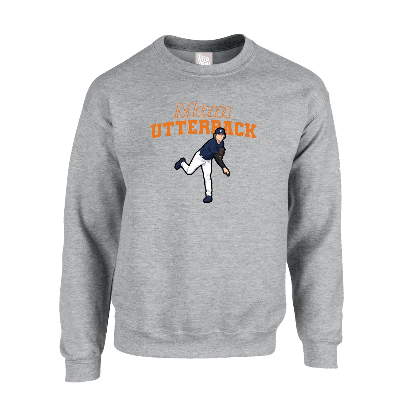 Fleece Crew — Mothers Day Block in Grey
