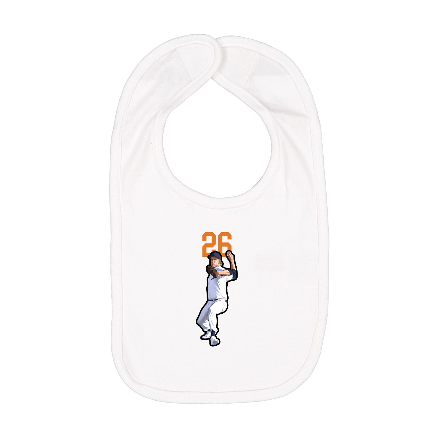 Infant Bib — Number Top in White