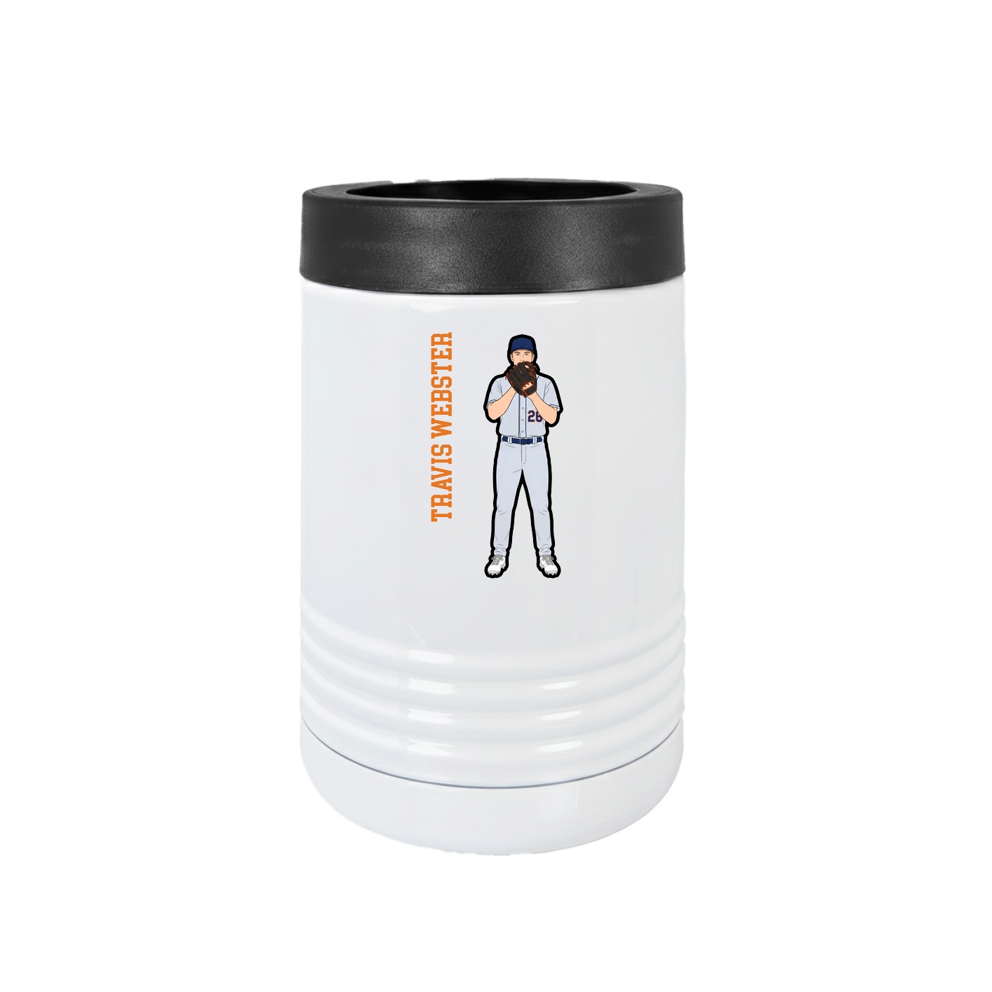Beverage Holder — Name Vertical in White