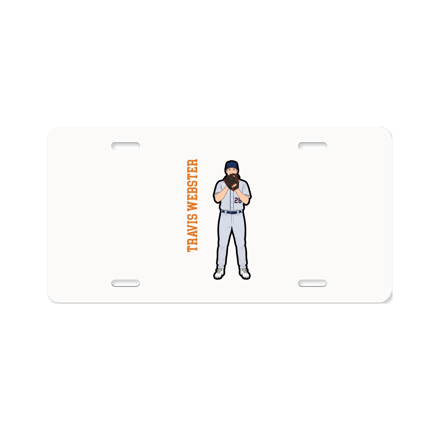 License Plate — Name Vertical in Classic