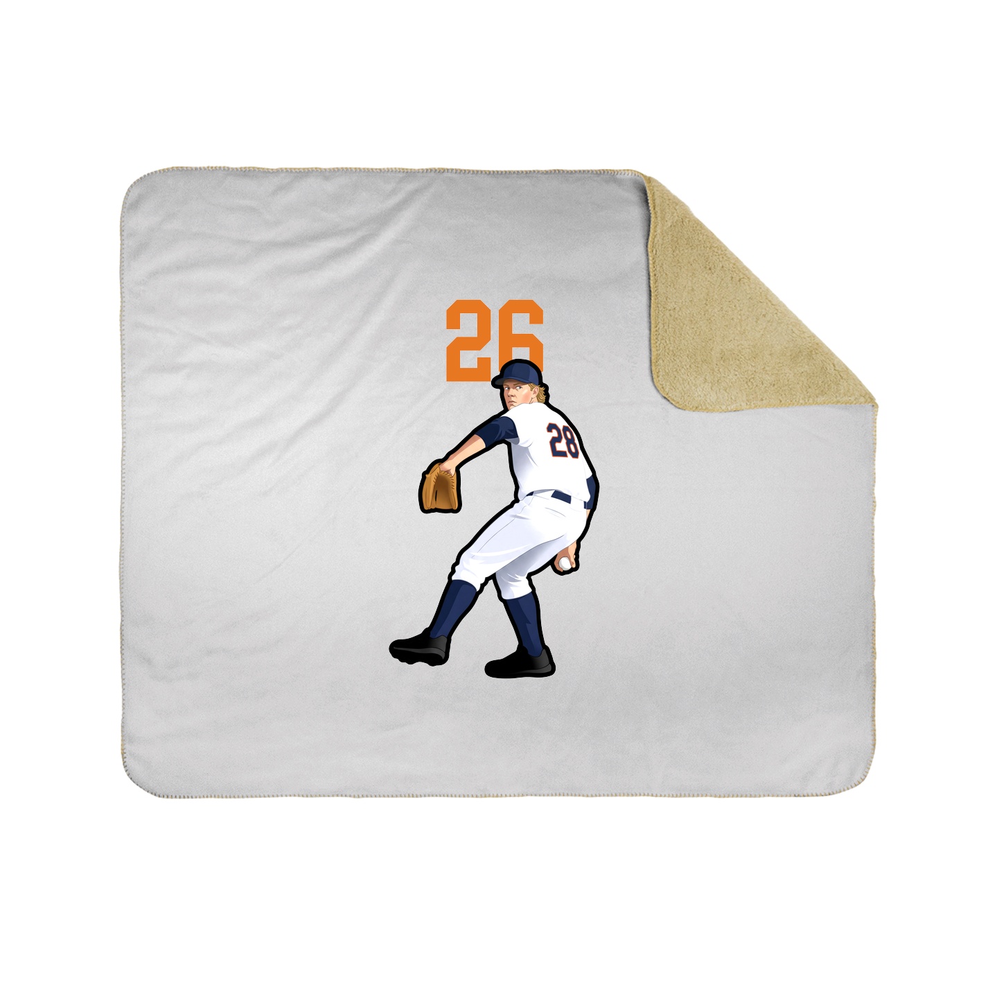 Throw Blanket — Number Top in White