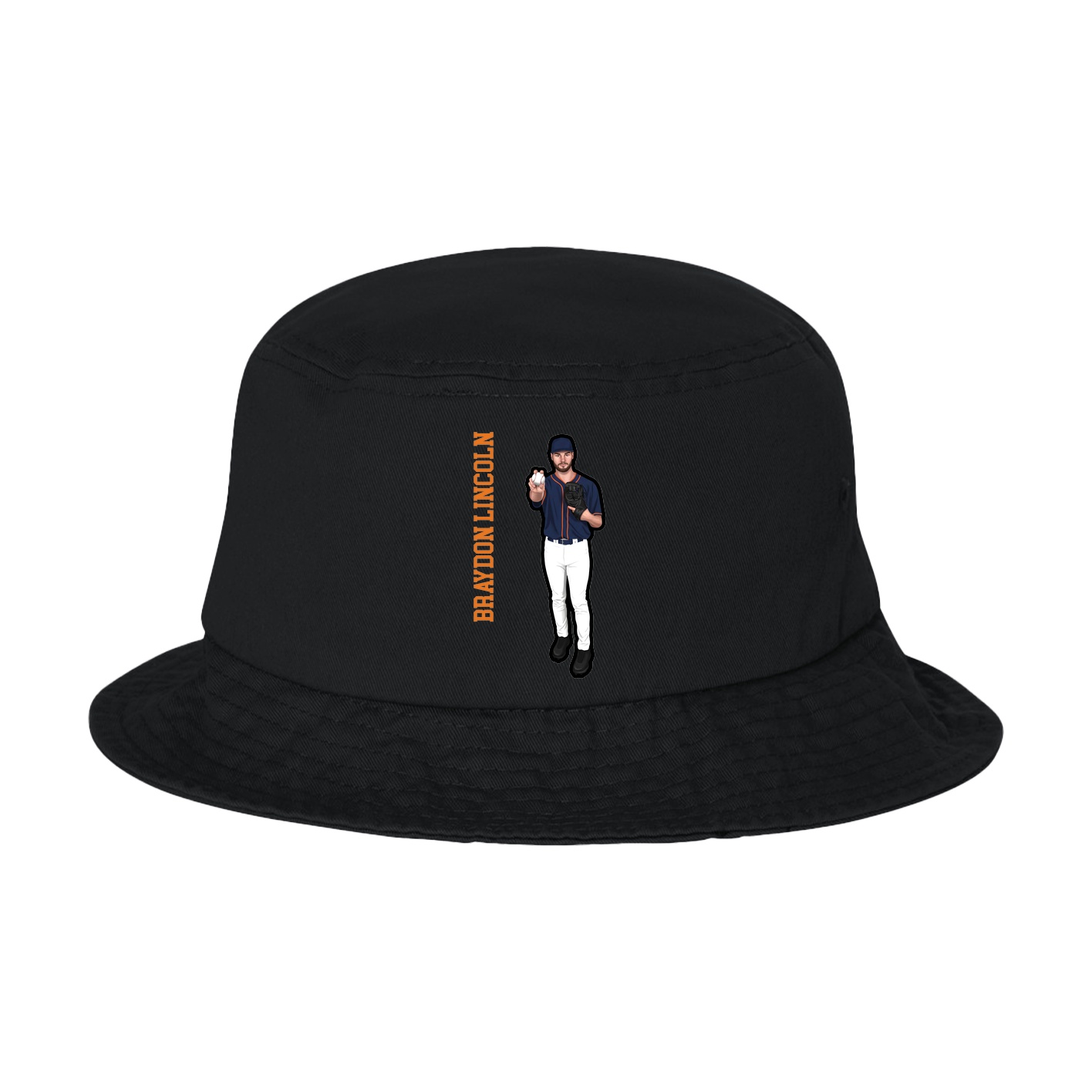 Bucket Cap — Name Vertical in Black