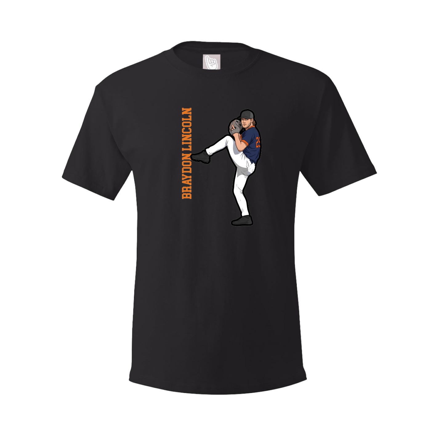 Youth Tee — Name Vertical in Black
