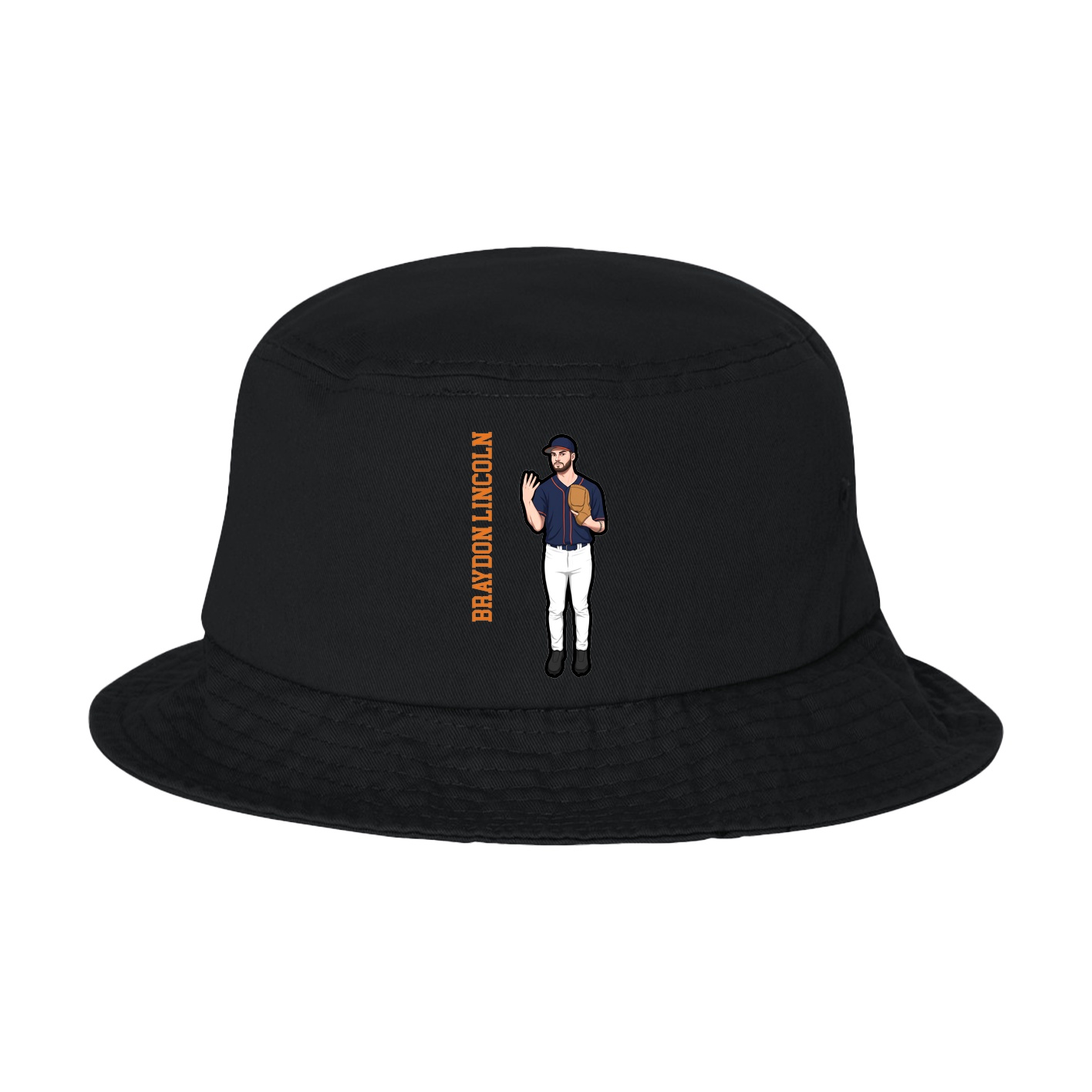 Bucket Cap — Name Vertical in Black