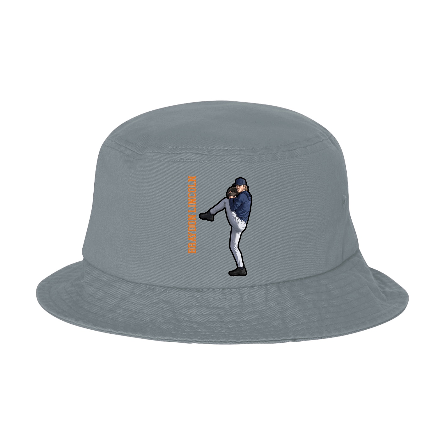 Bucket Cap — Name Vertical in Grey