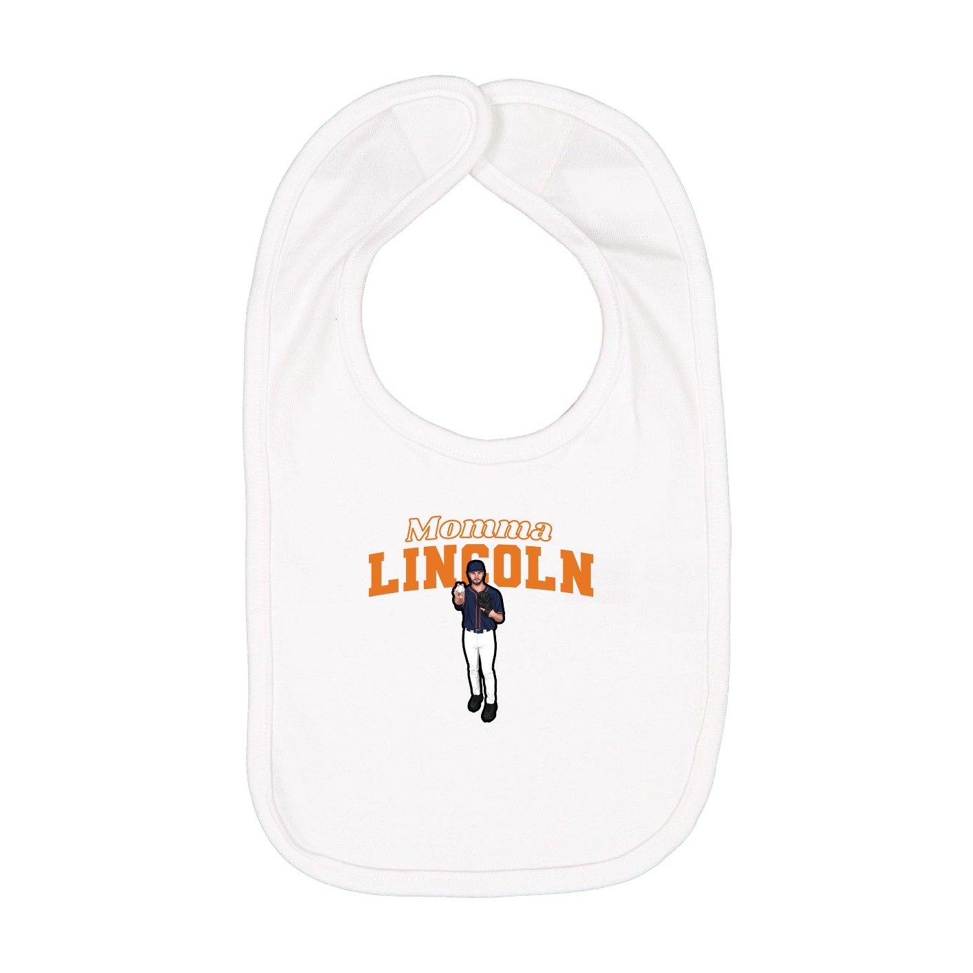 Infant Bib — Mothers Day Block in White