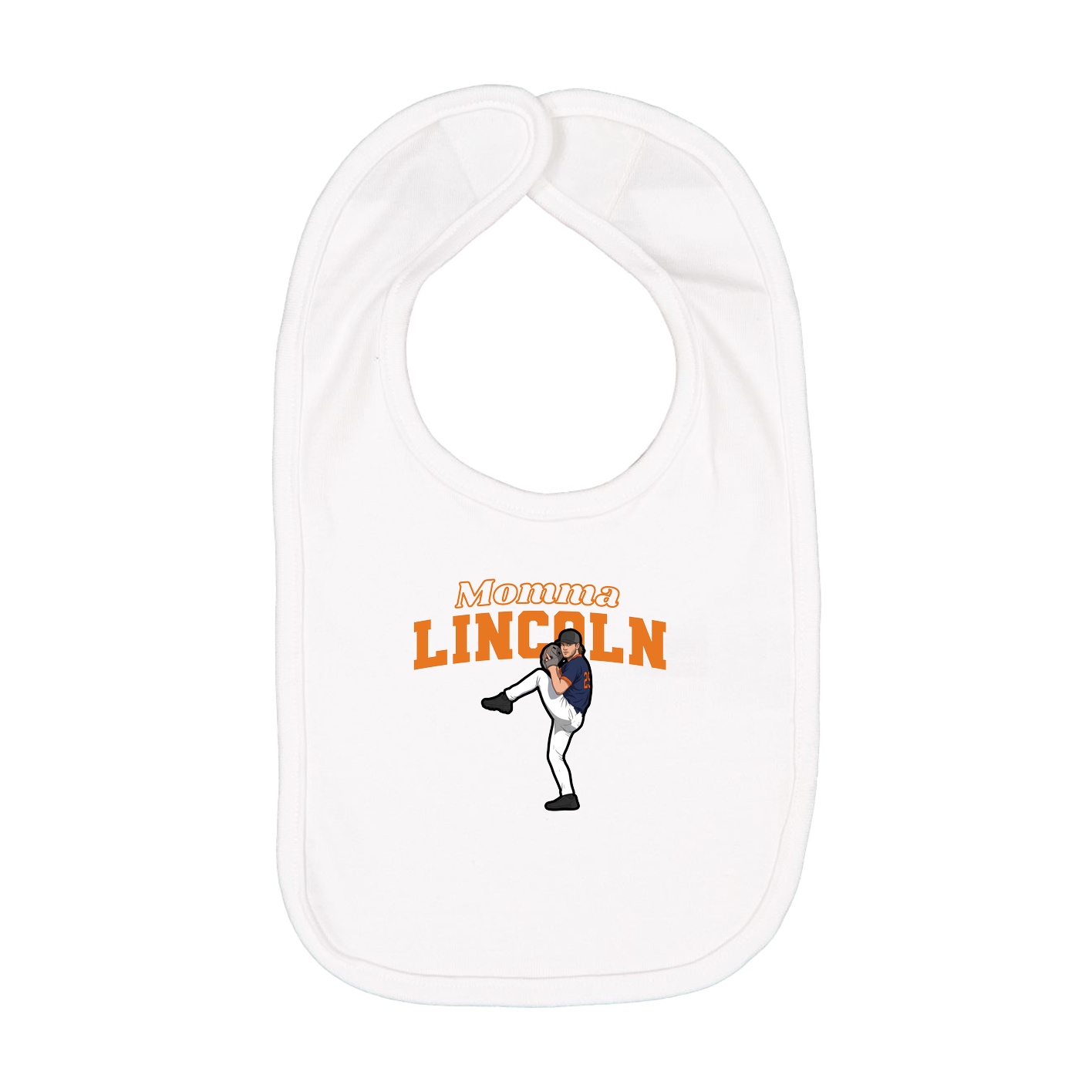 Infant Bib — Mothers Day Block in White