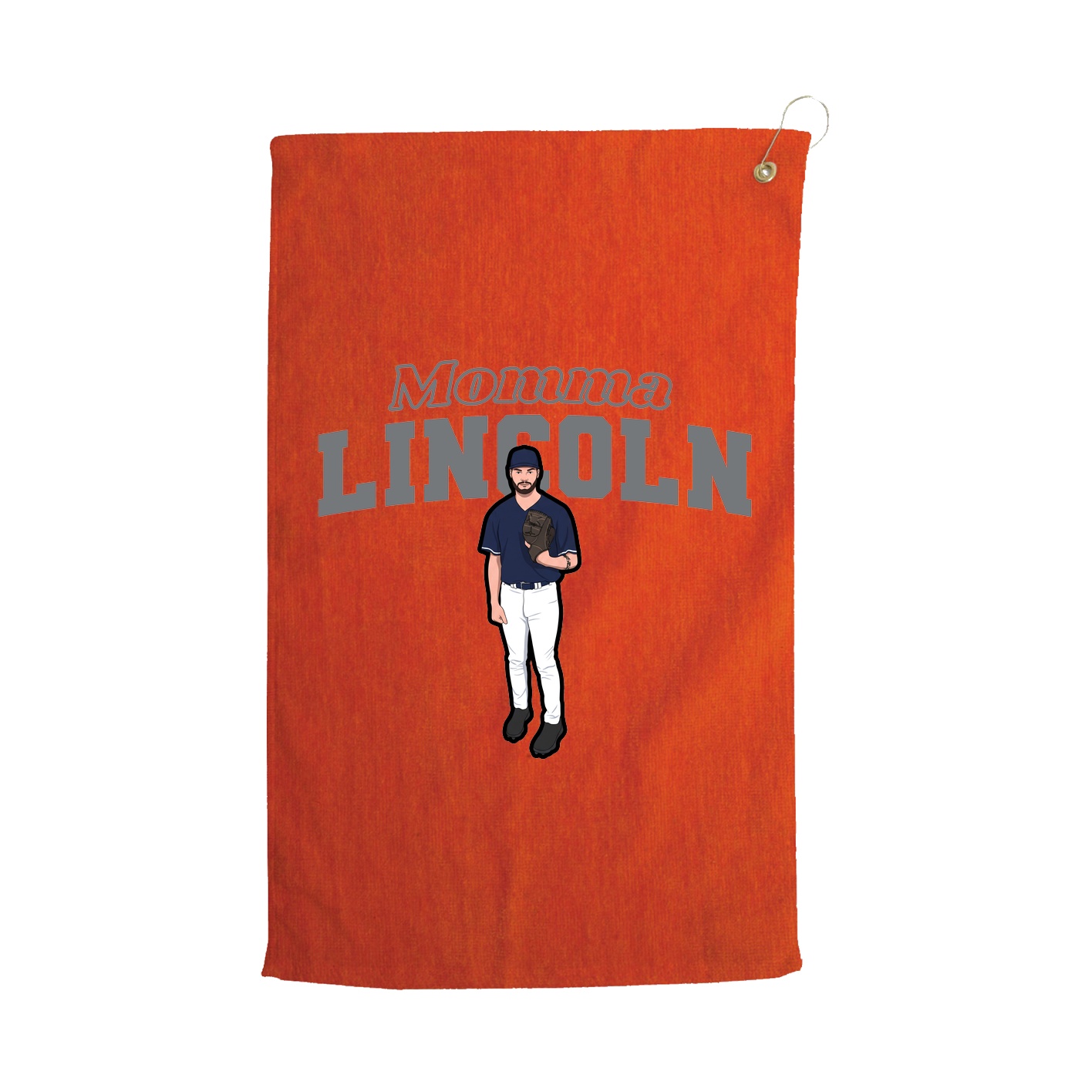 Golf Towel — Mothers Day Block in Orange