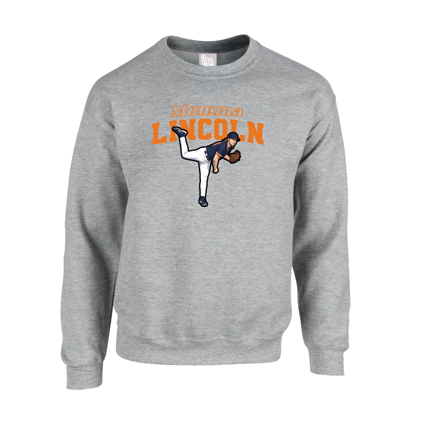 Fleece Crew — Mothers Day Block in Grey