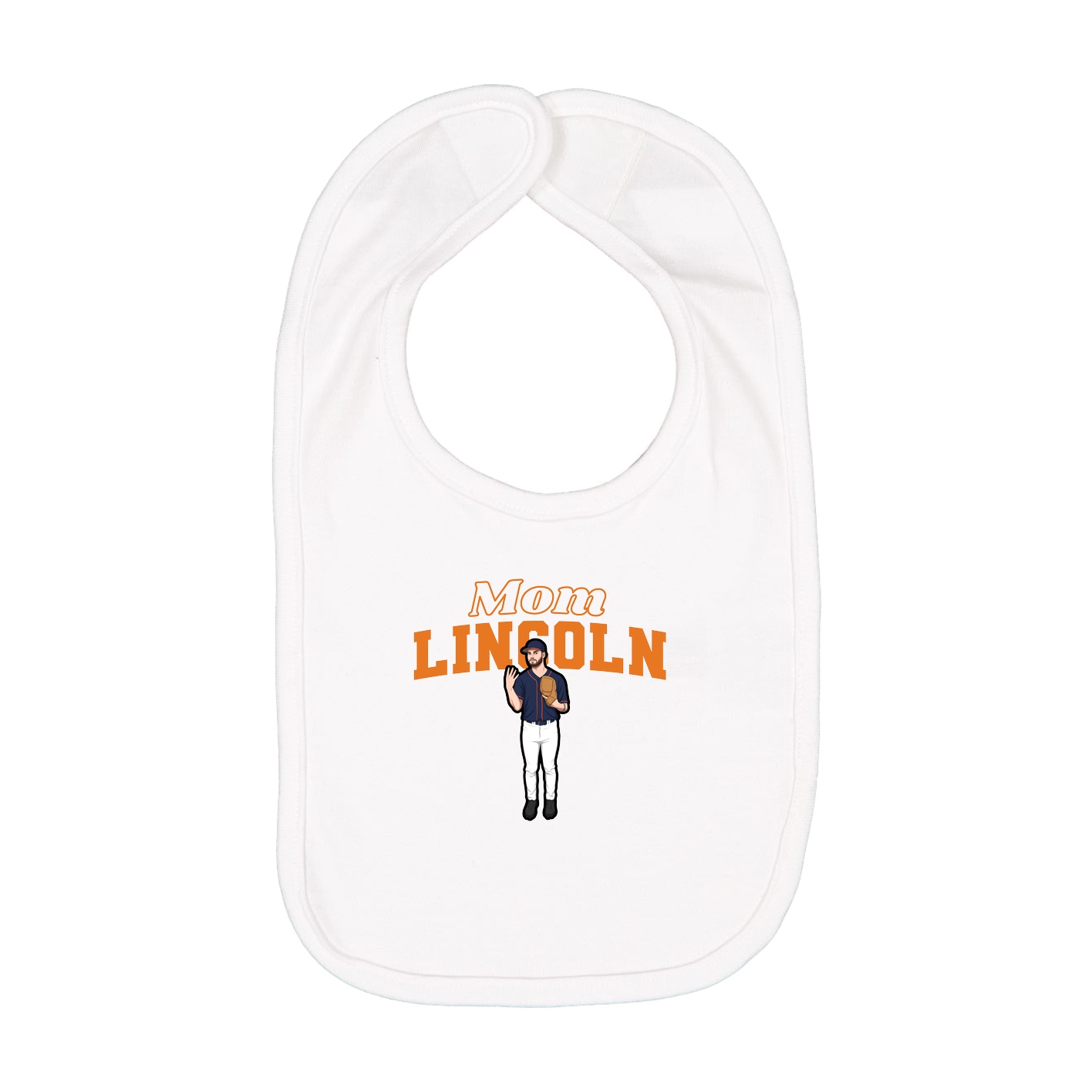 Infant Bib — Mothers Day Block in White