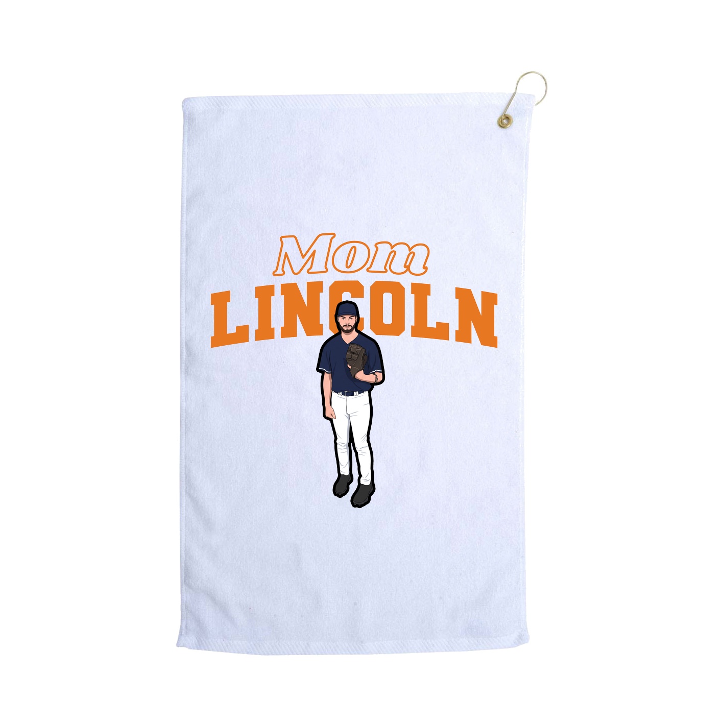 Golf Towel — Mothers Day Block in White