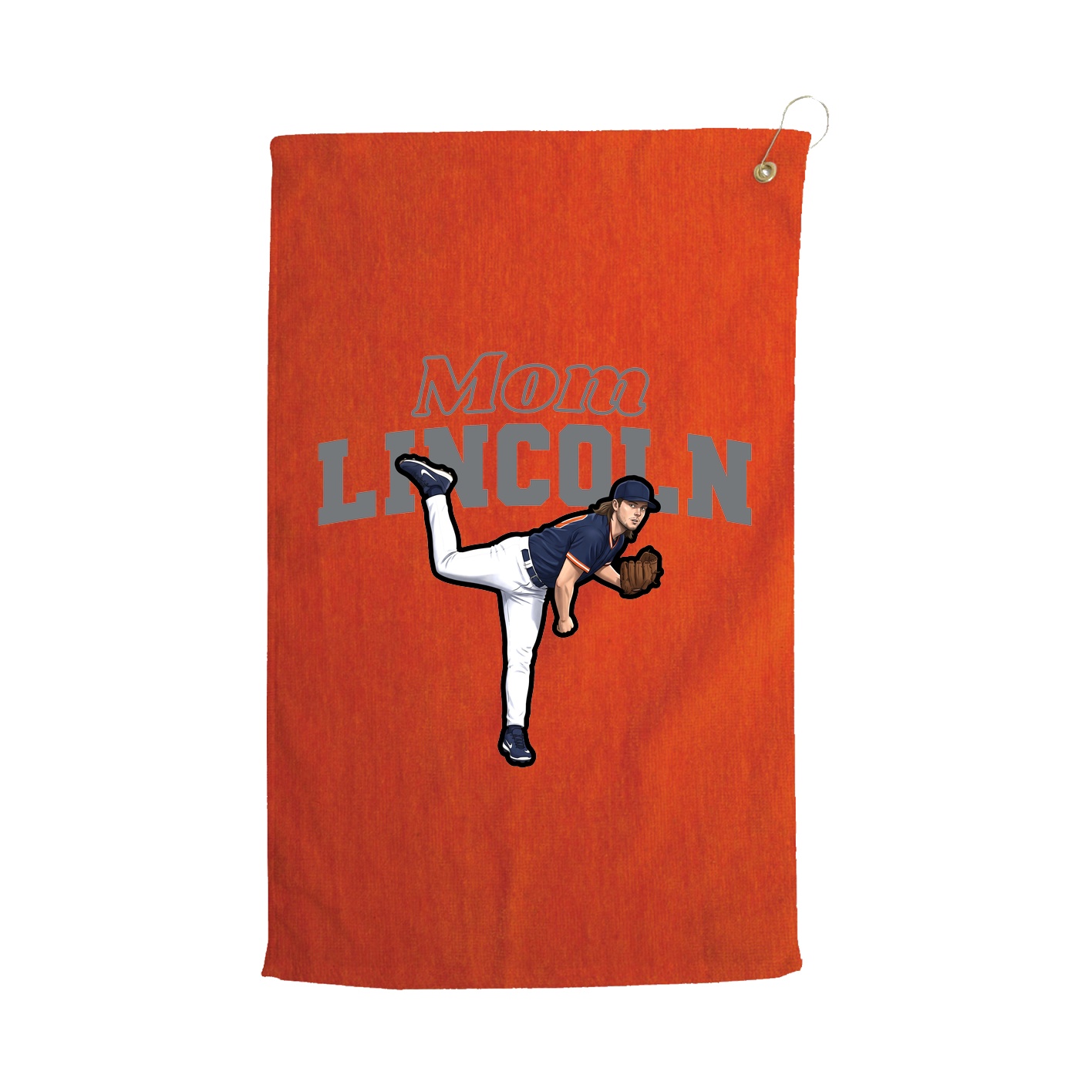 Golf Towel — Mothers Day Block in Orange