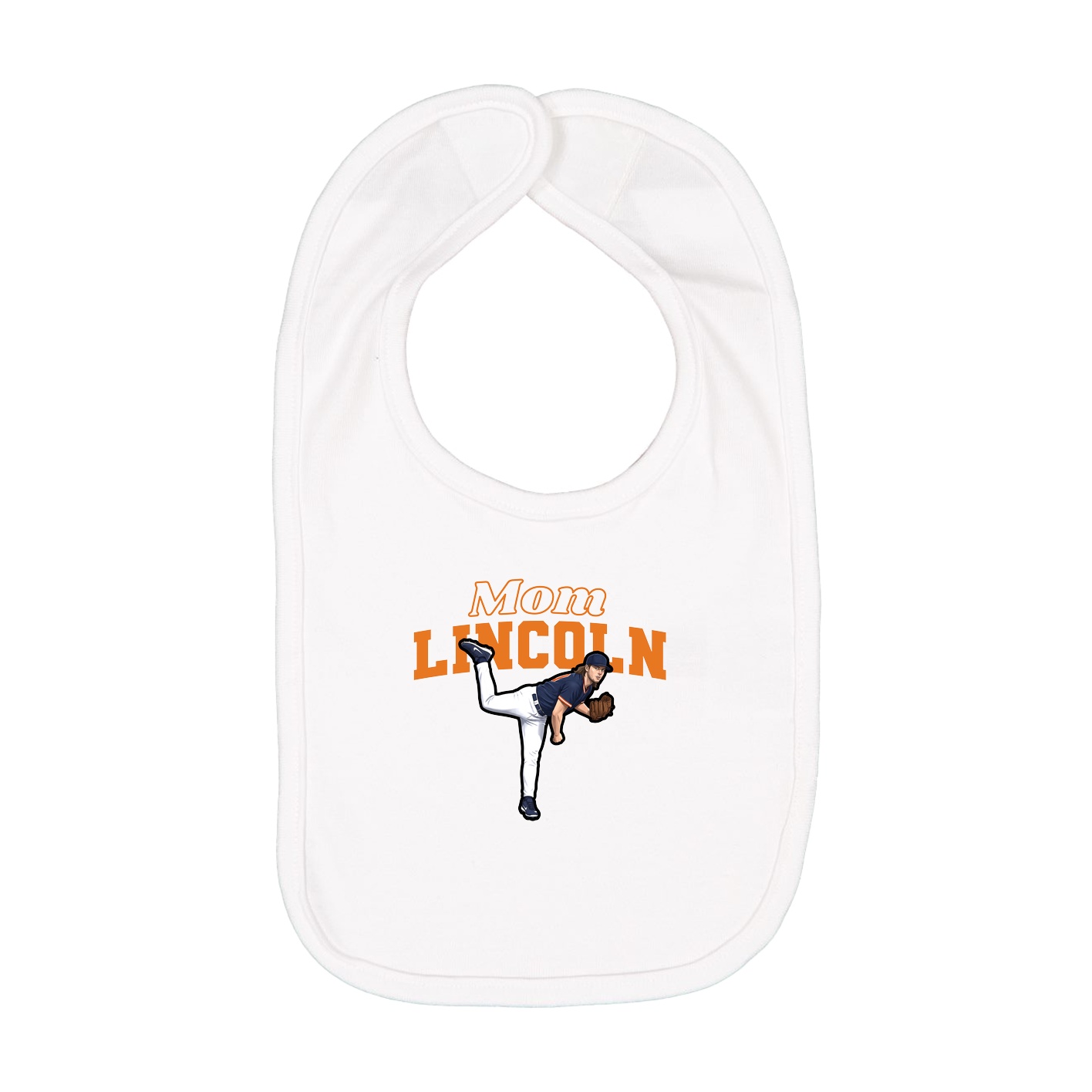 Infant Bib — Mothers Day Block in White