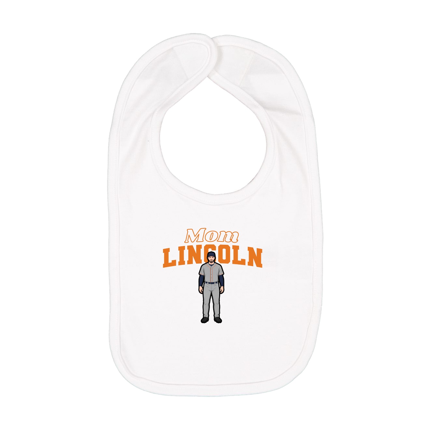 Infant Bib — Mothers Day Block in White