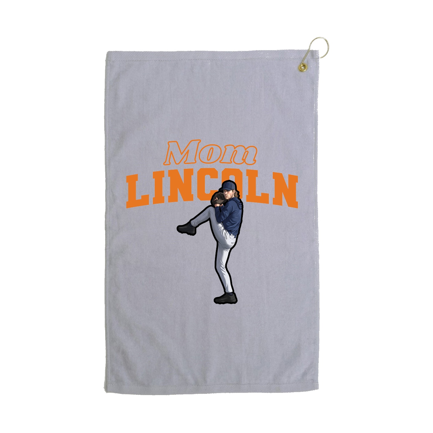 Golf Towel — Mothers Day Block in Grey