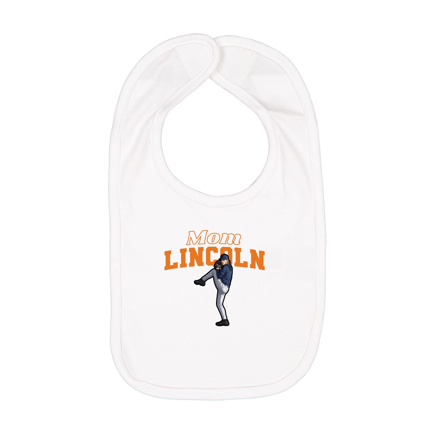 Infant Bib — Mothers Day Block in White