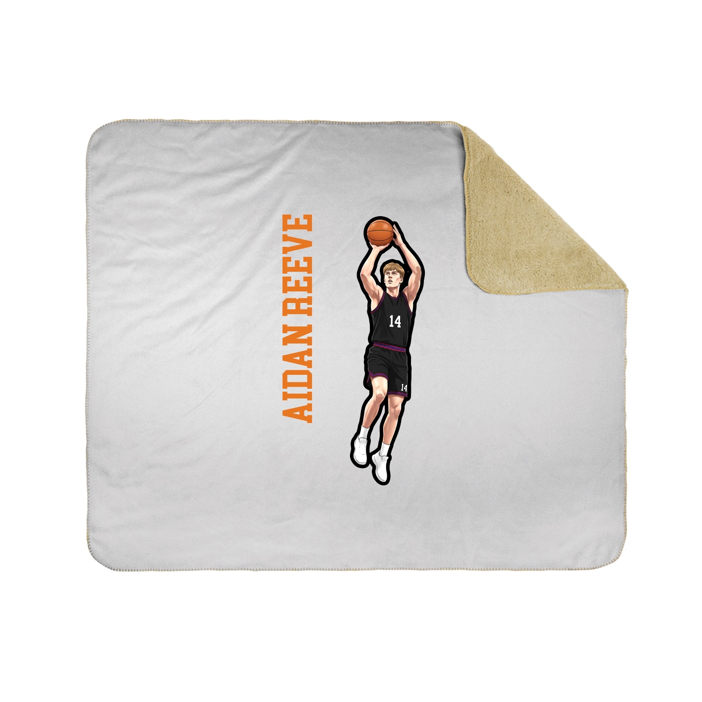 Throw Blanket — Name Vertical in White