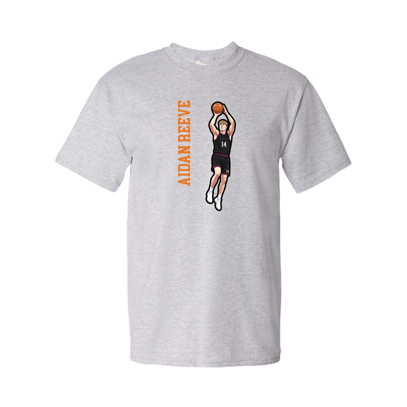 Youth Tee — Name Vertical in Grey