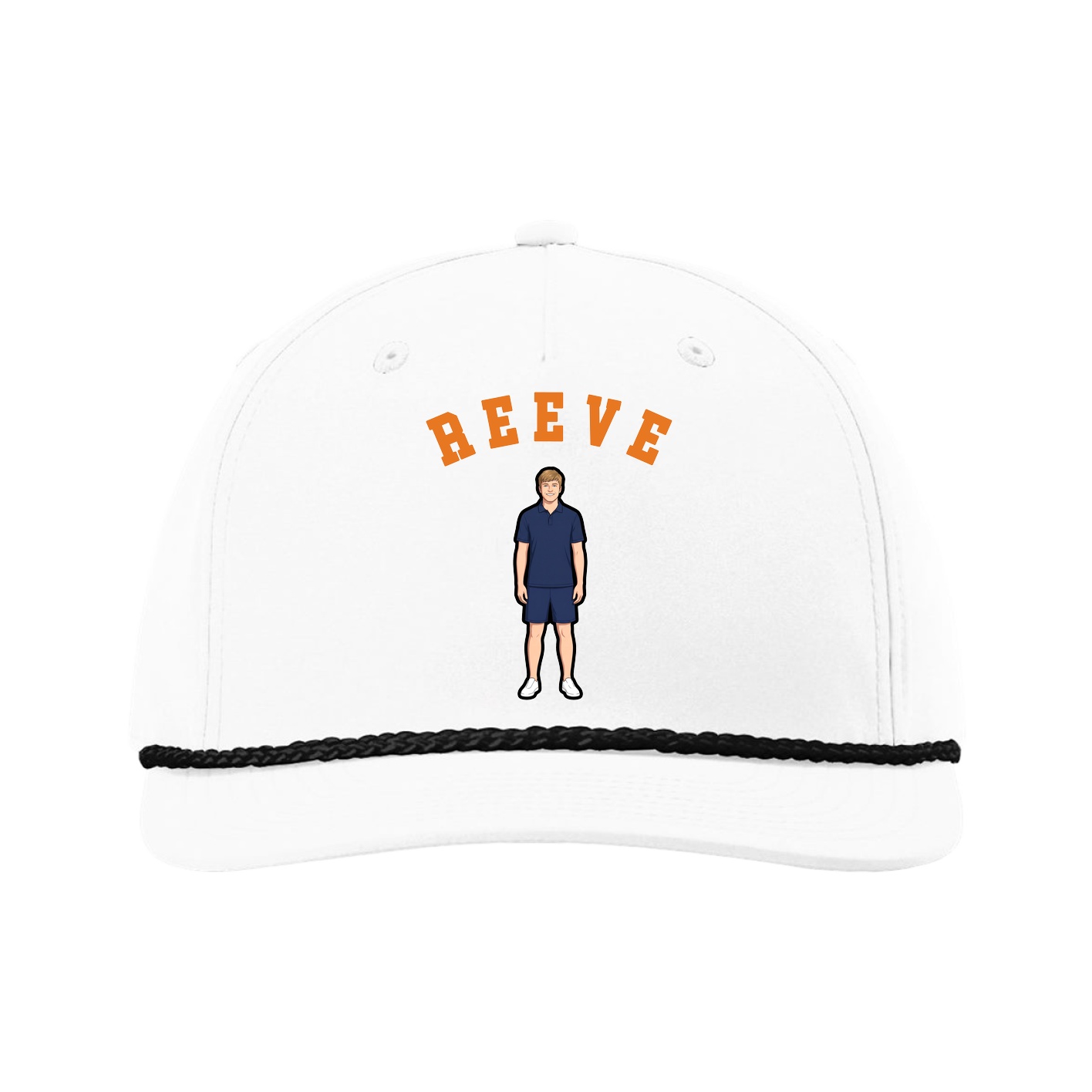 Five-Panel Classic Rope Cap — Shirsey Arch in White