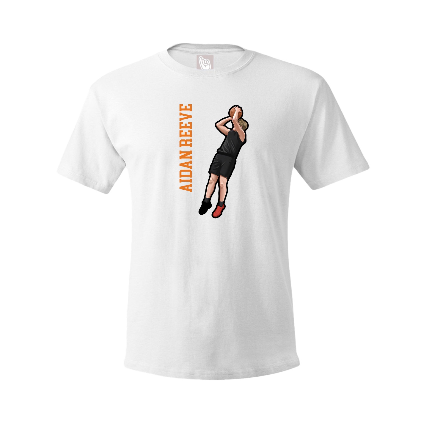 Youth Tee — Name Vertical in White