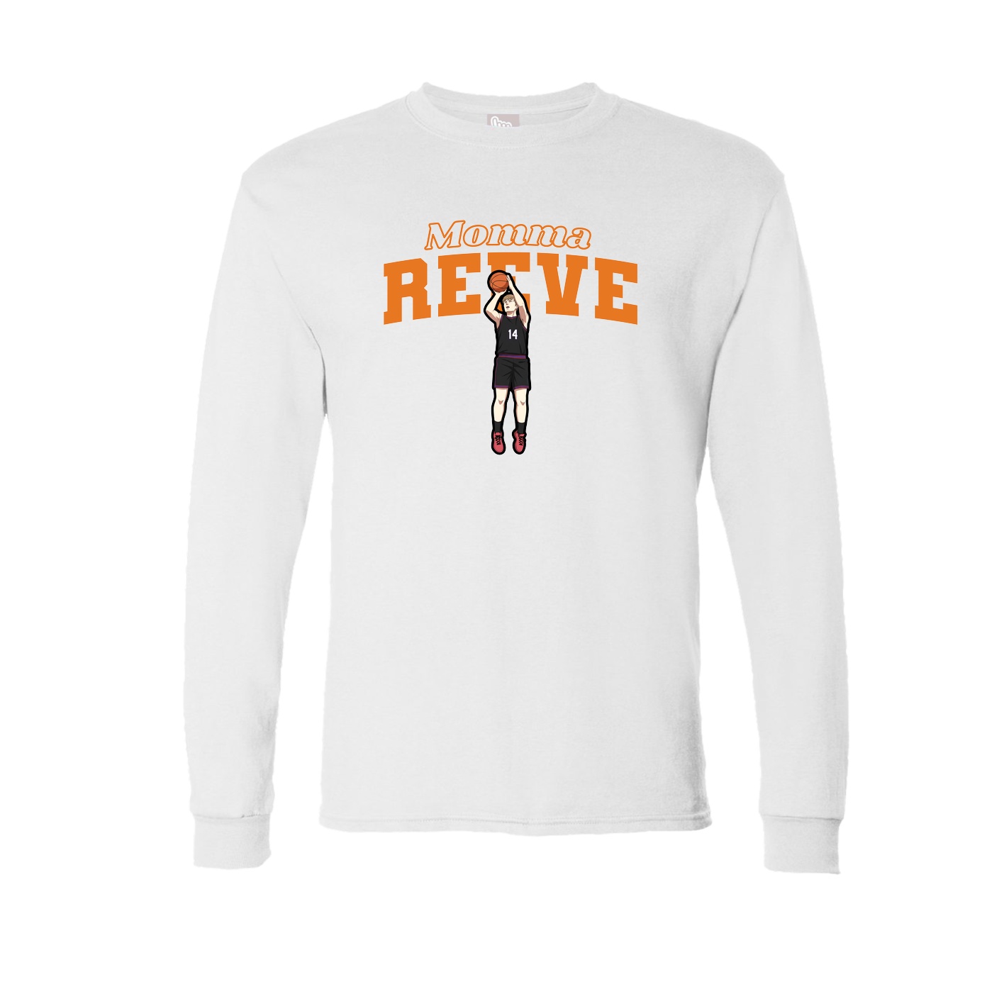 Long Sleeve Tee — Mothers Day Block in White
