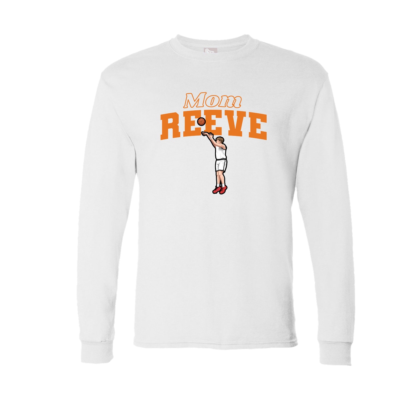 Long Sleeve Tee — Mothers Day Block in White