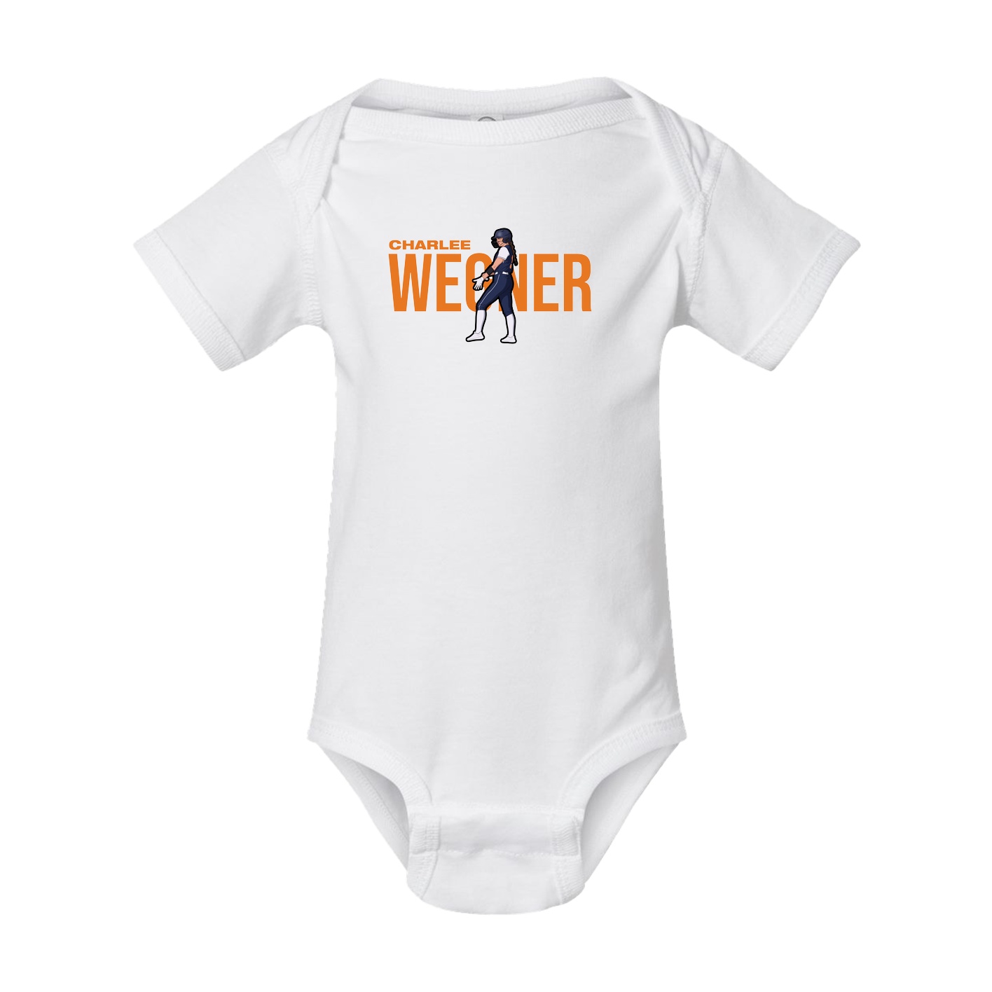 Baby Onesie — Player Name in White