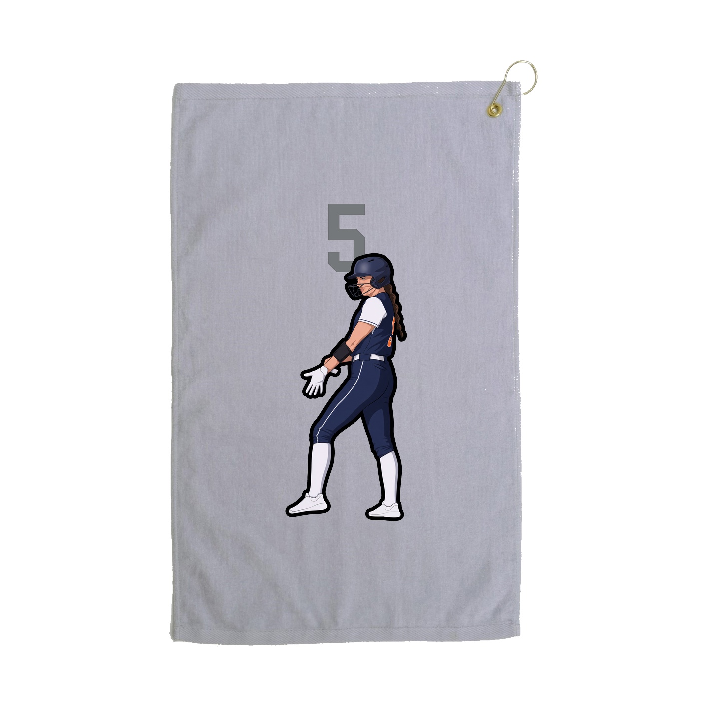 Golf Towel — Number Top in Grey