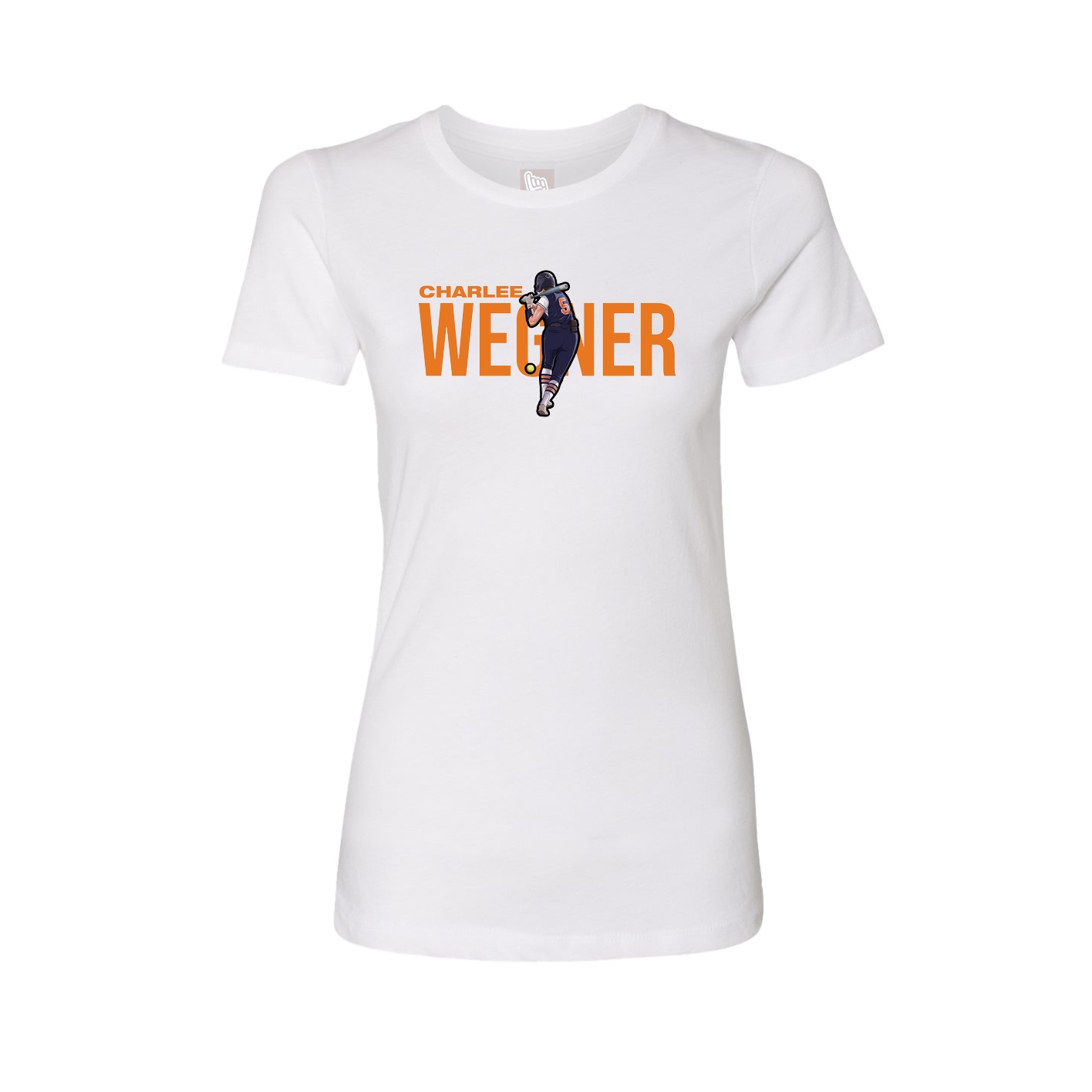 Fitted Women's Tee — Player Name in White