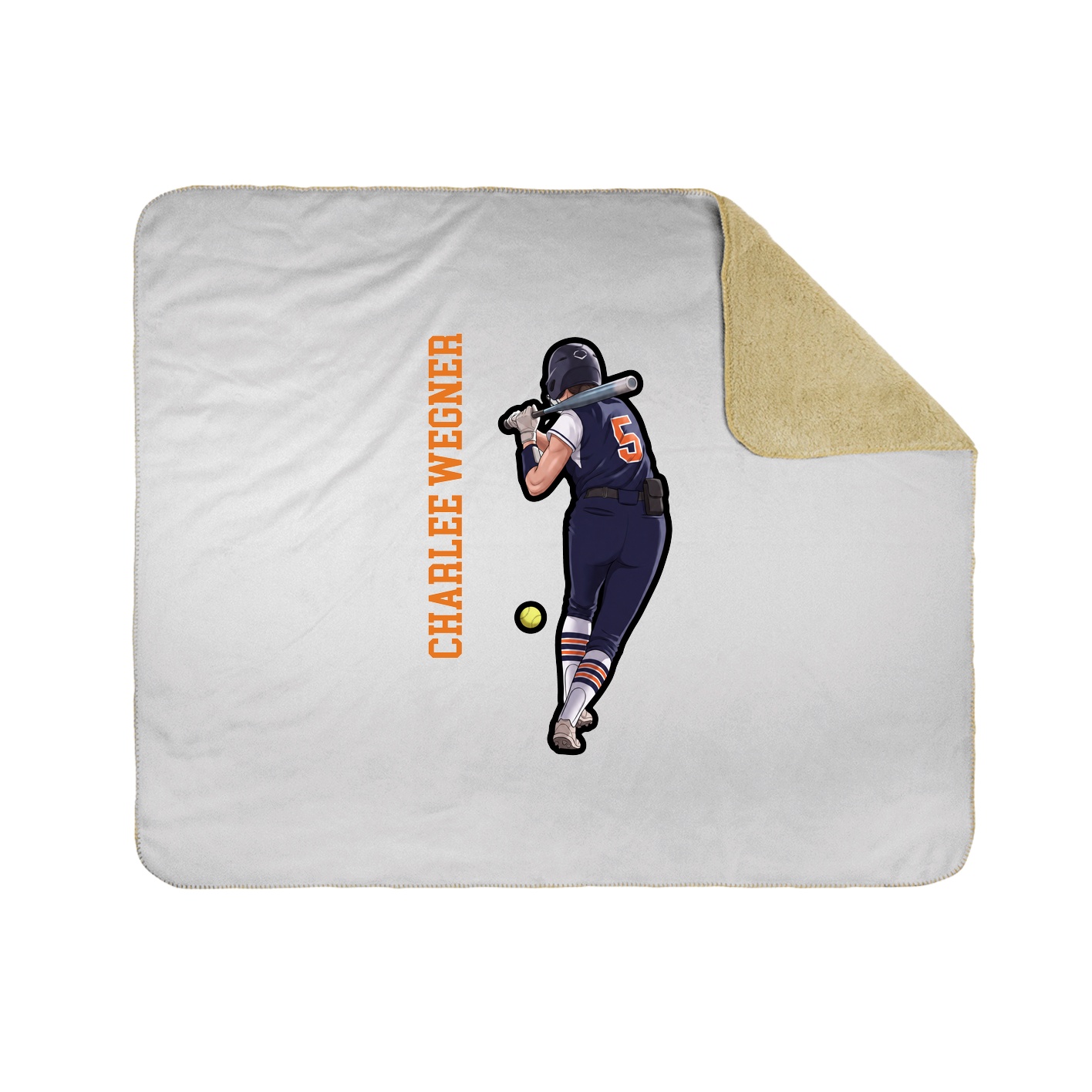 Throw Blanket — Name Vertical in White