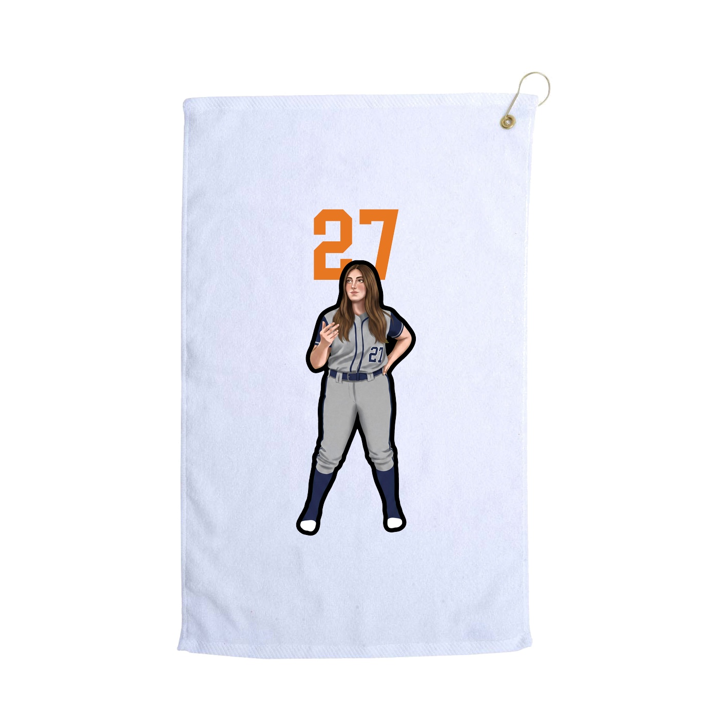 Golf Towel — Number Top in White