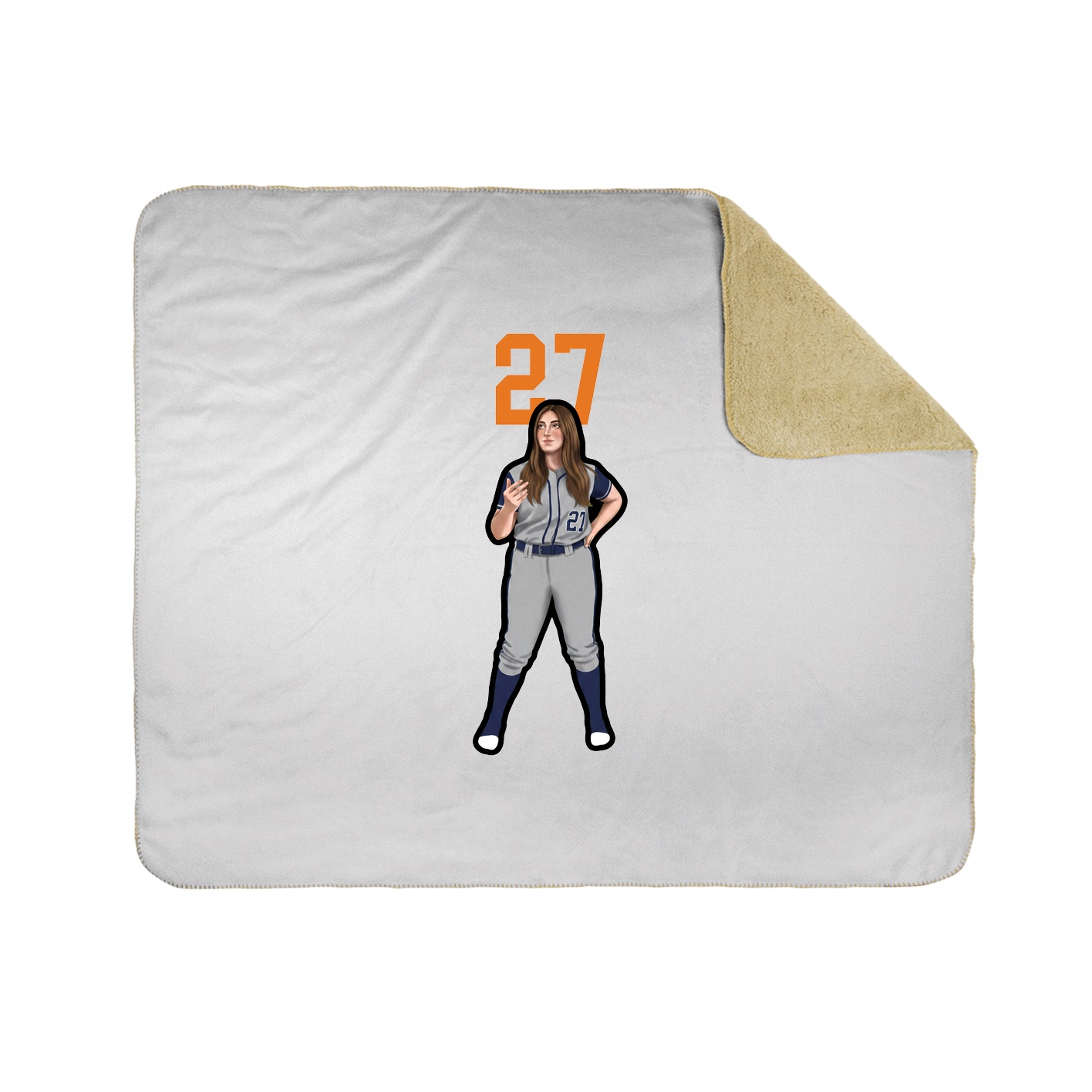 Throw Blanket — Number Top in White