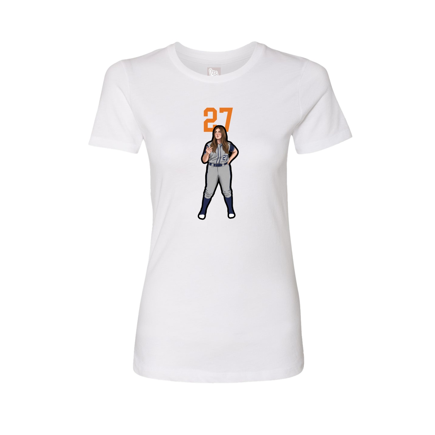 Womens Tee — Number Top in White