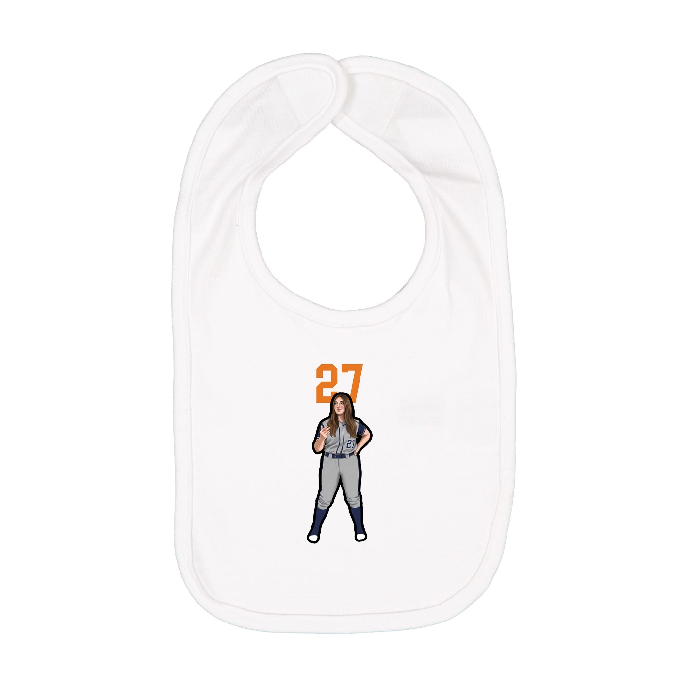 Infant Bib — Number Top in White