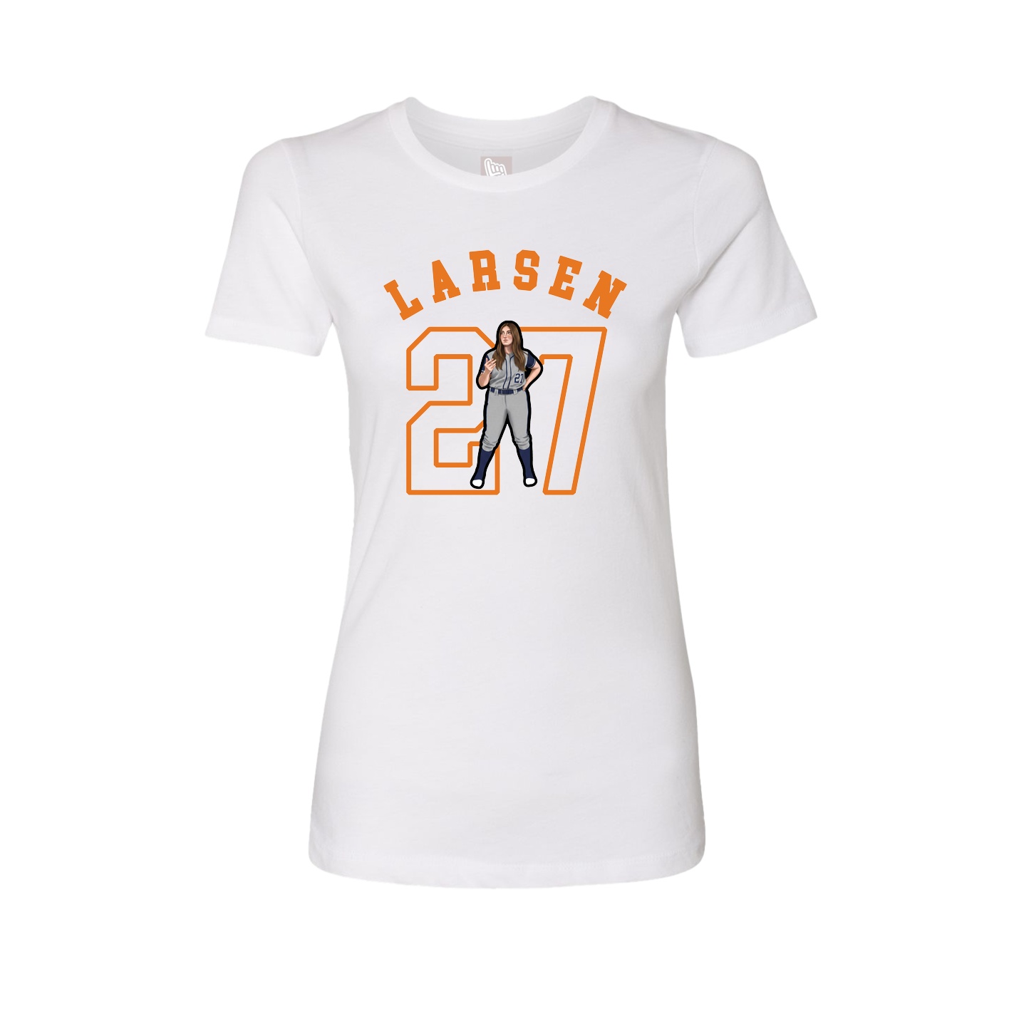 Fitted Women's Tee — Shirsey Arch in White