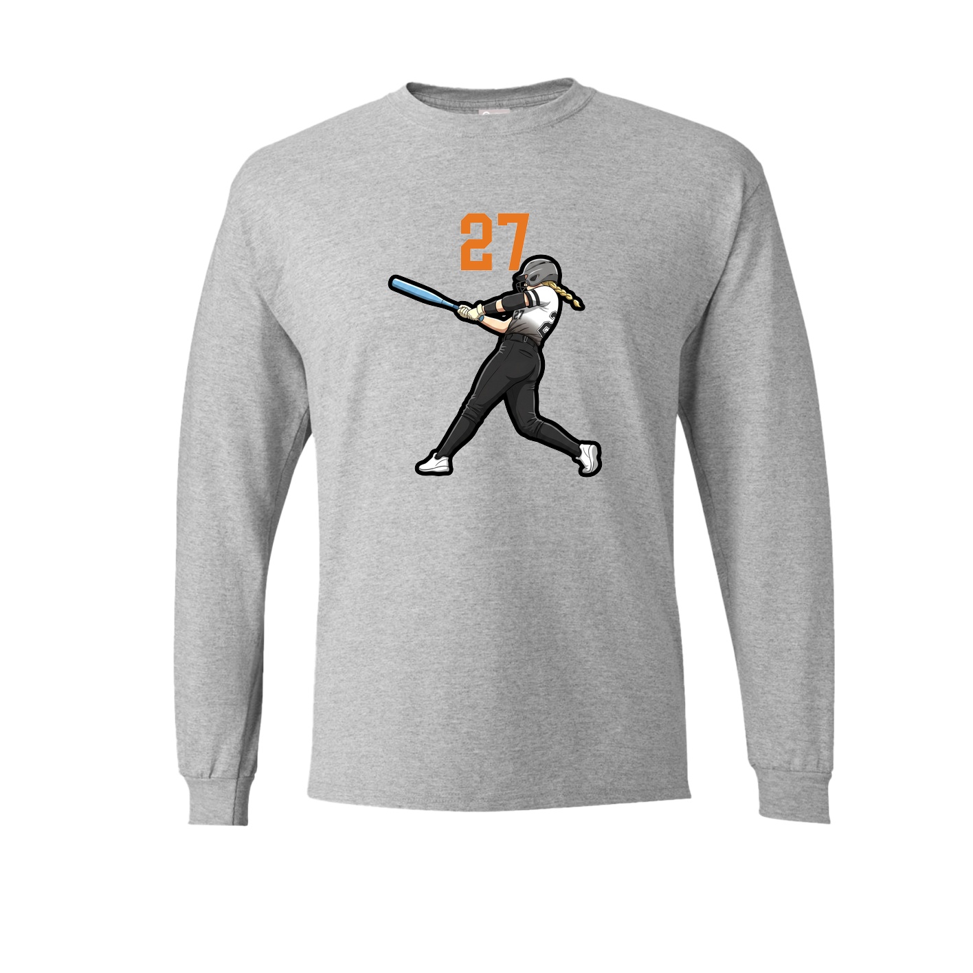 Long Sleeve Tee — Number Top in Grey