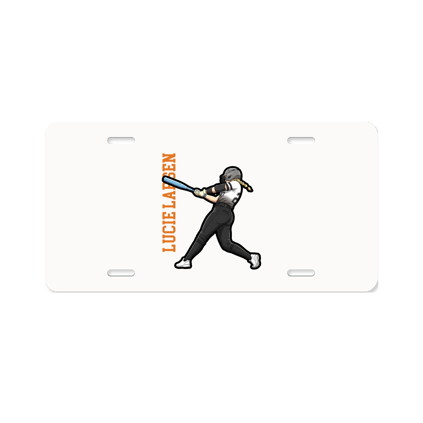 License Plate — Name Vertical in Classic