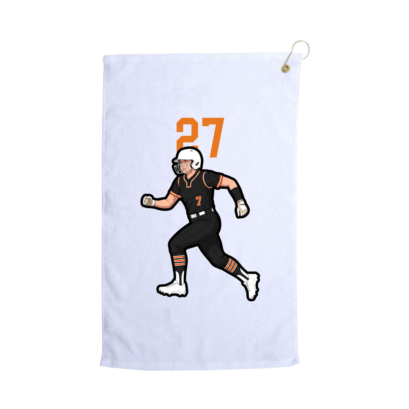 Golf Towel — Number Top in White