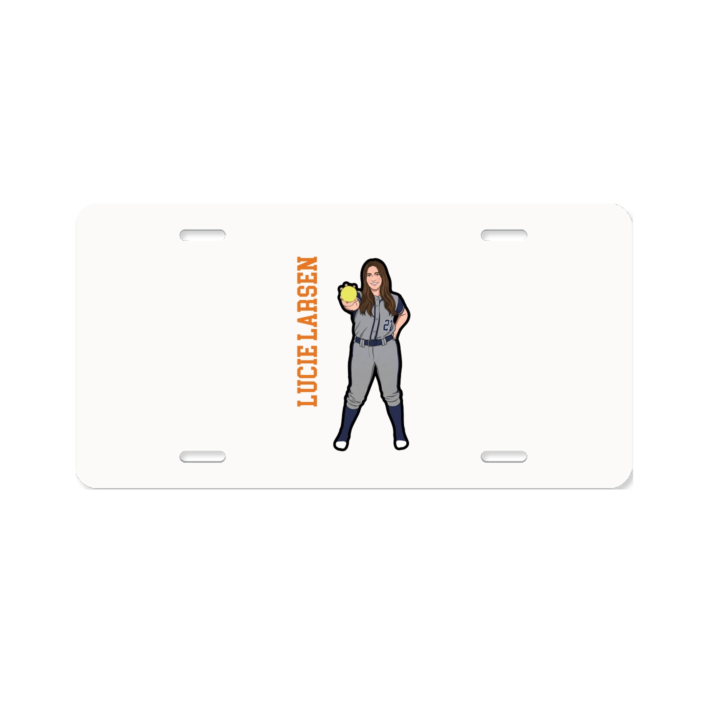 License Plate — Name Vertical in Classic